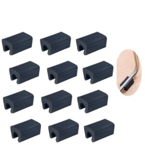 MIZORLIE Black Plastic Furniture Foot Rectangle Shaped Non-Slip Chair Leg Tip Protectors, Fit Furniture Leg Dia: 10-11mm(30 Pack)