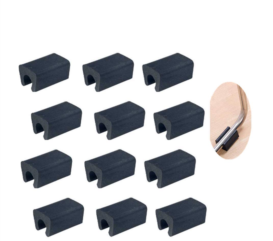 MIZORLIE Black Plastic Furniture Foot Rectangle Shaped Non-Slip Chair Leg Tip Protectors, Fit Furniture Leg Dia: 10-11mm(30 Pack)