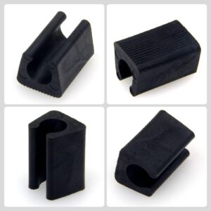 MIZORLIE Black Plastic Furniture Foot Rectangle Shaped Non-Slip Chair Leg Tip Protectors, Fit Furniture Leg Dia: 10-11mm(30 Pack)