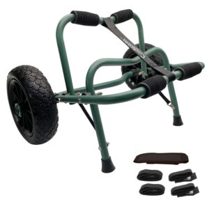 codinter kayak cart, canoe dolly trolley for carrying kayaks boats paddleboard transport – green