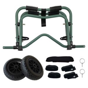 Codinter Kayak Cart, Canoe Dolly Trolley for Carrying Kayaks Boats Paddleboard Transport – Green