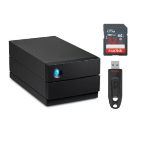 lacie 2big raid 8tb professional desktop raid storage bundle with 32gb ultra usb 3.0 flash drive and ultra 32gb sdhc uhs-i memory card (3 items)