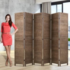 room dividers and folding privacy screens, 6 panel 69 inch tall portable room seperating divider, handwork solid wood room divider wall, room partitions and dividers freestanding for home office