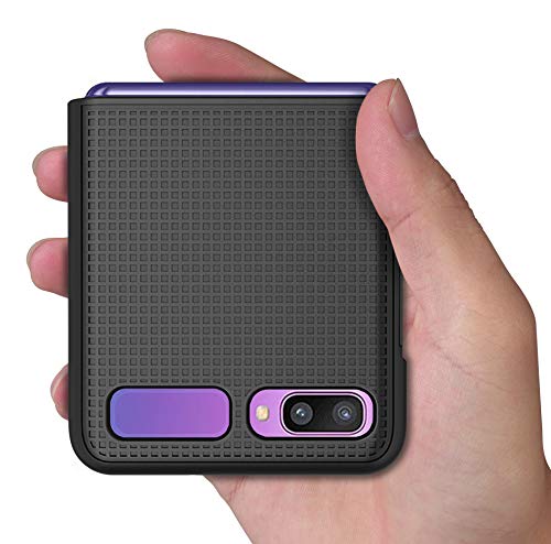 Case with Clip for Galaxy Z Flip, Nakedcellphone [Black] Snap-On Cover with [Rotating/Ratchet] Belt Hip Holster Holder Combo for Samsung Galaxy Z Flip 5G Phone (SM-F700, SM-F707) 2020