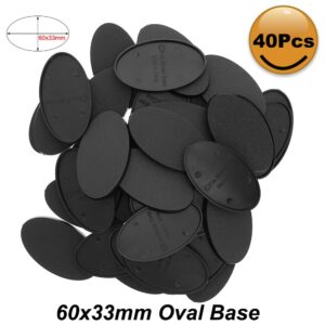 Evemodel MB660 40pcs Base 60X35mm or 2.36x1.38inch Plastic Model Bases for Gaming Miniatures or Wargames Table Games