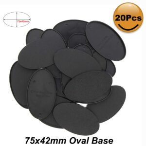 Evemodel MB875 20pcs Base 75X42mm or 2.95x1.65inch Plastic Model Bases for Gaming Miniatures or Wargames Table Games