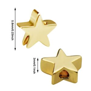 tiggell 50pcs Star Spacer Beads Alloy Charms Pendents Beads for Arts Crafts DIY Bracelet Necklace Earring Jewelry Making Decor (Gold)