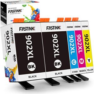 fastink hp 902 ink cartridge hp 902xlcombo pack compatible ink cartridge replacement for hp officejet pro 6978 6968 6962 6958 6970 ink cartridges, 5-pack (2 black, 1 cyan, 1 magenta)