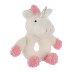 apricot lamb baby unicorn soft rattle toy, plush stuffed animal for newborn soft hand grip shaker over 0 months (unicorn, 6 inches)