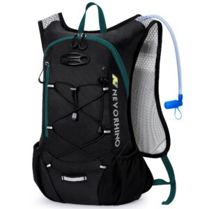 lightweight hydration backpack, running backpack with 2l water bladder, hydro water daypack for cycling hiking rave for men women