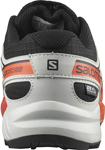 Salomon Kids Speedcross CLIMASALOMON Waterproof Trail Running Shoes, Black/Lunar Rock/Cherry Tomato, 15 US Unisex Little