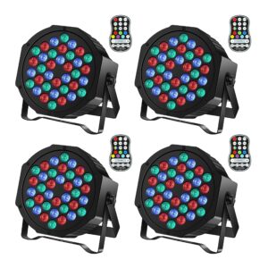 rechargeable par can lights u`king wireless led uplights battery powered uplighting rgb 36w stage lighting for events dj disco wedding party - 4 pack