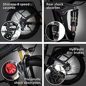 W Wallke X3 Pro Electric Bike for Adults Folding 750W-Exceed 1000W Standard Max Speed 32MPH 48V 20AH 26 Inch Fat Tire EBike Mountain Electric Bicycle Full Suspension 7-Speed