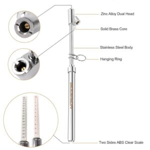 GODESON Dual Head Tire Pressure Gauge,Heavy Duty Tire Pressure Gauge Range 10-150PSI; 1-10Bar,Dual Head Truck Air Pressure Gauge (Pack of 2)