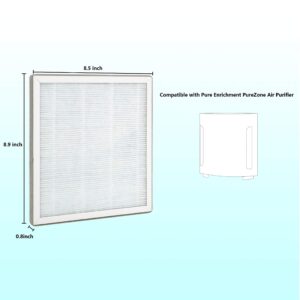 Lhari 3-IN-1 PEAIRFIL True HEPA Replacement Filter, Compatible with Pure Enrichment PureZone Air Purifier PEAIRPLG, 2-Pack