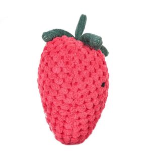 Apricot Lamb Baby Strawberry Soft Rattle Toy, Plush Stuffed Fruit for Newborn Soft Hand Grip Shaker Over 0 Months (Strawberry, 4 Inches)