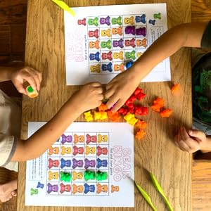 Counting Bears - Math Manipulatives Preschool Learning Activities - Learn Addition, Subtraction, Colors, Sorting and Stacking - STEM Toys for PreK to Kindergarten Toddler Boys and Girls Ages 3+