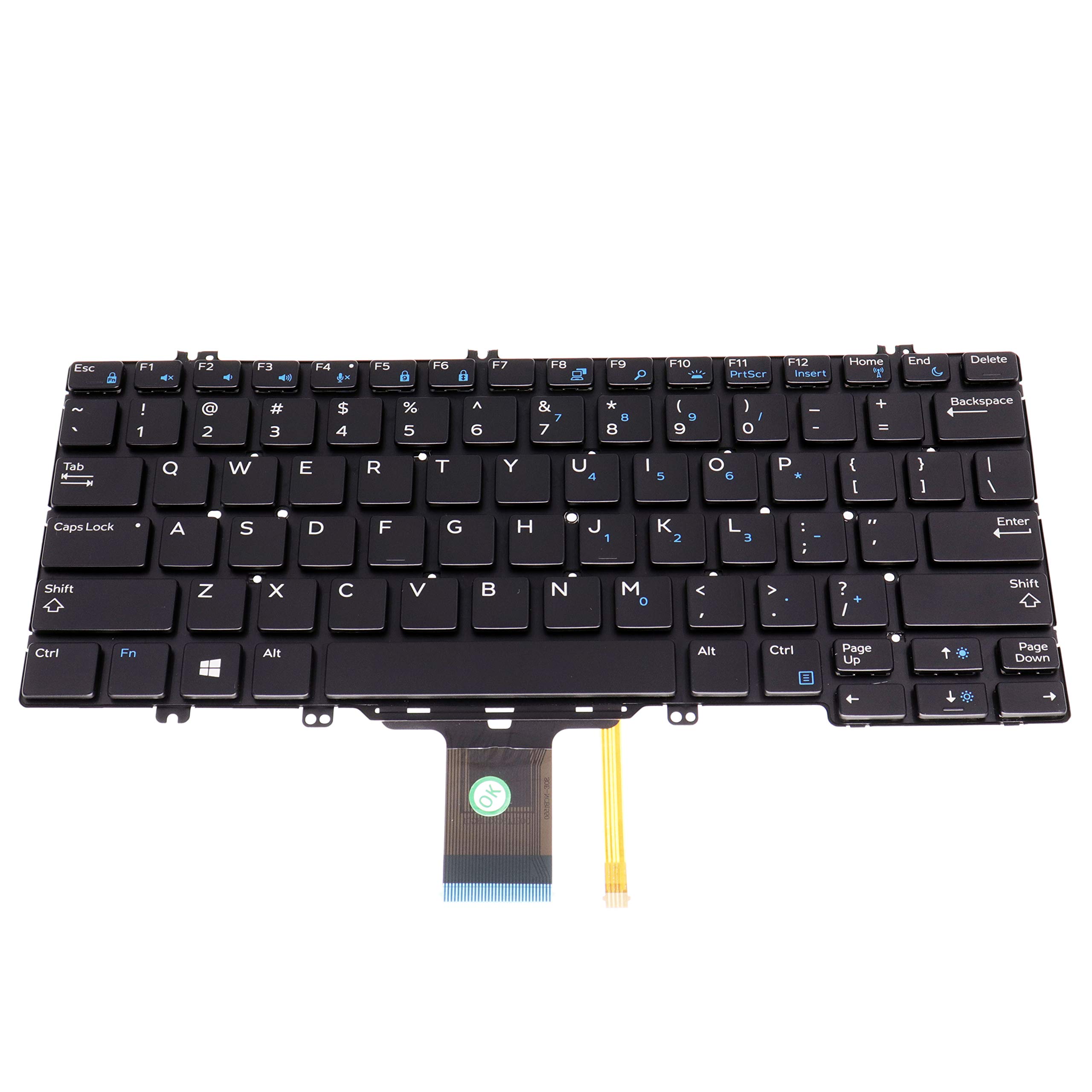 US Backlit Keyboard Frameless (Without Frame) for Dell Latitude E5280 5280 5288 5289 7280 7290 7380 DPN 0346TJ 00NPN8