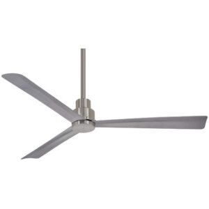 Minka Aire Simple 52 in. Indoor/Outdoor Brushed Nickel Wet Ceiling Fan with Remote Control