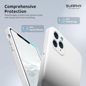 SURPHY Square Design for iPhone 11 Pro Max Case with Camera Protection, Straight Edge Design Liquid Silicone Slim Case, White