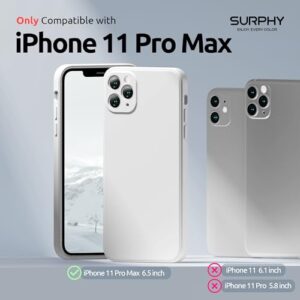 SURPHY Square Design for iPhone 11 Pro Max Case with Camera Protection, Straight Edge Design Liquid Silicone Slim Case, White