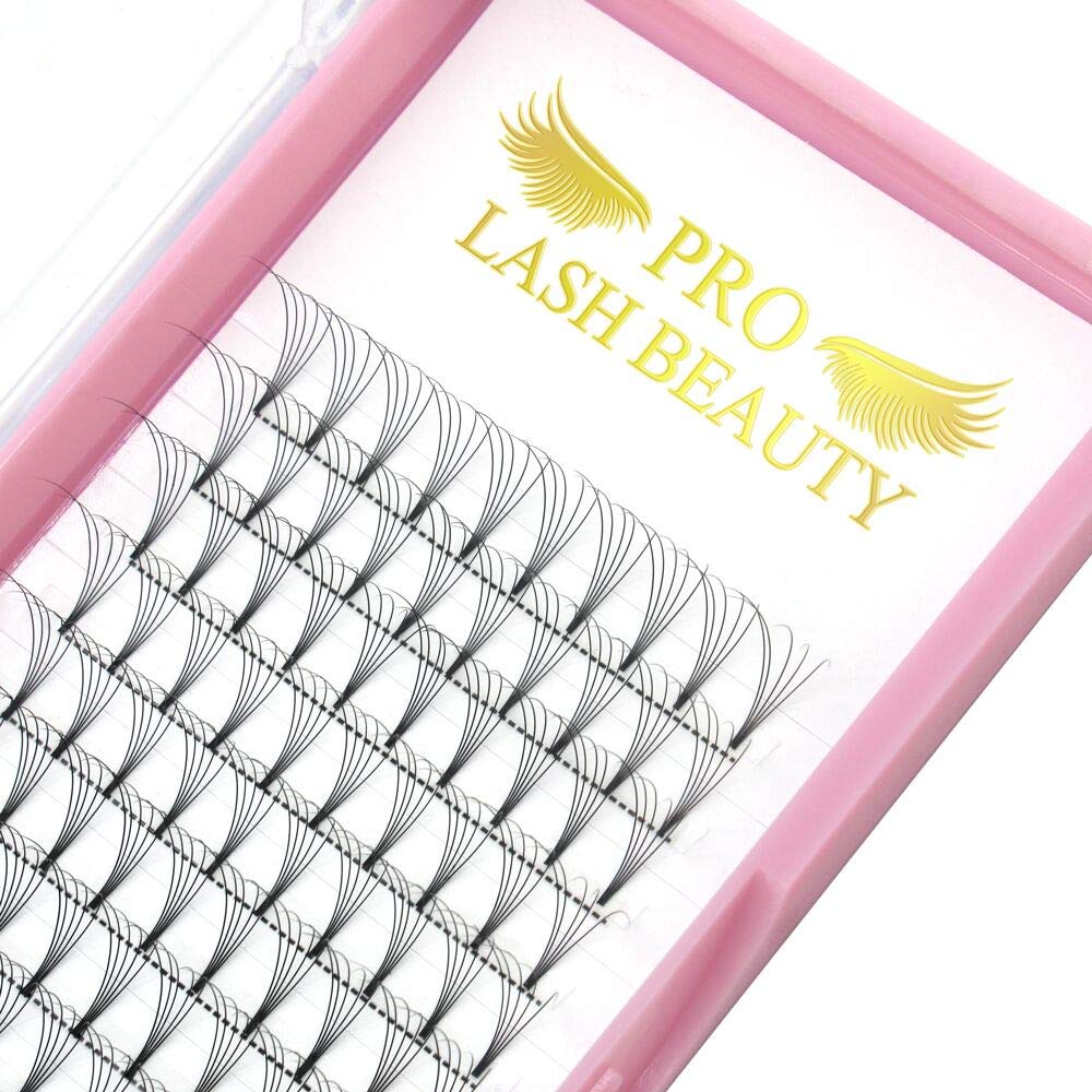 PRO LASHBEAUTY Premade Volume Eyelash Extensions 5D, D Curl, 0.10mm, 14mm, Vegan, Individual, False Eyelash Extensions