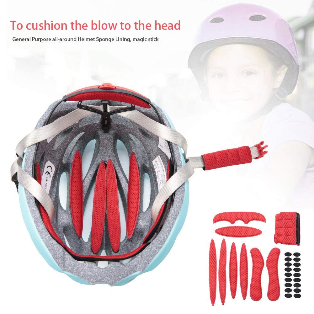 Yosoo Health Gear Helmet Foam Pads, Helmet Padding Anti-Collision Helmet Sponge Pads, Helmet Replacement Universal Foam Pads Set for Bike Motorcycle Cycling Helmet(Red)