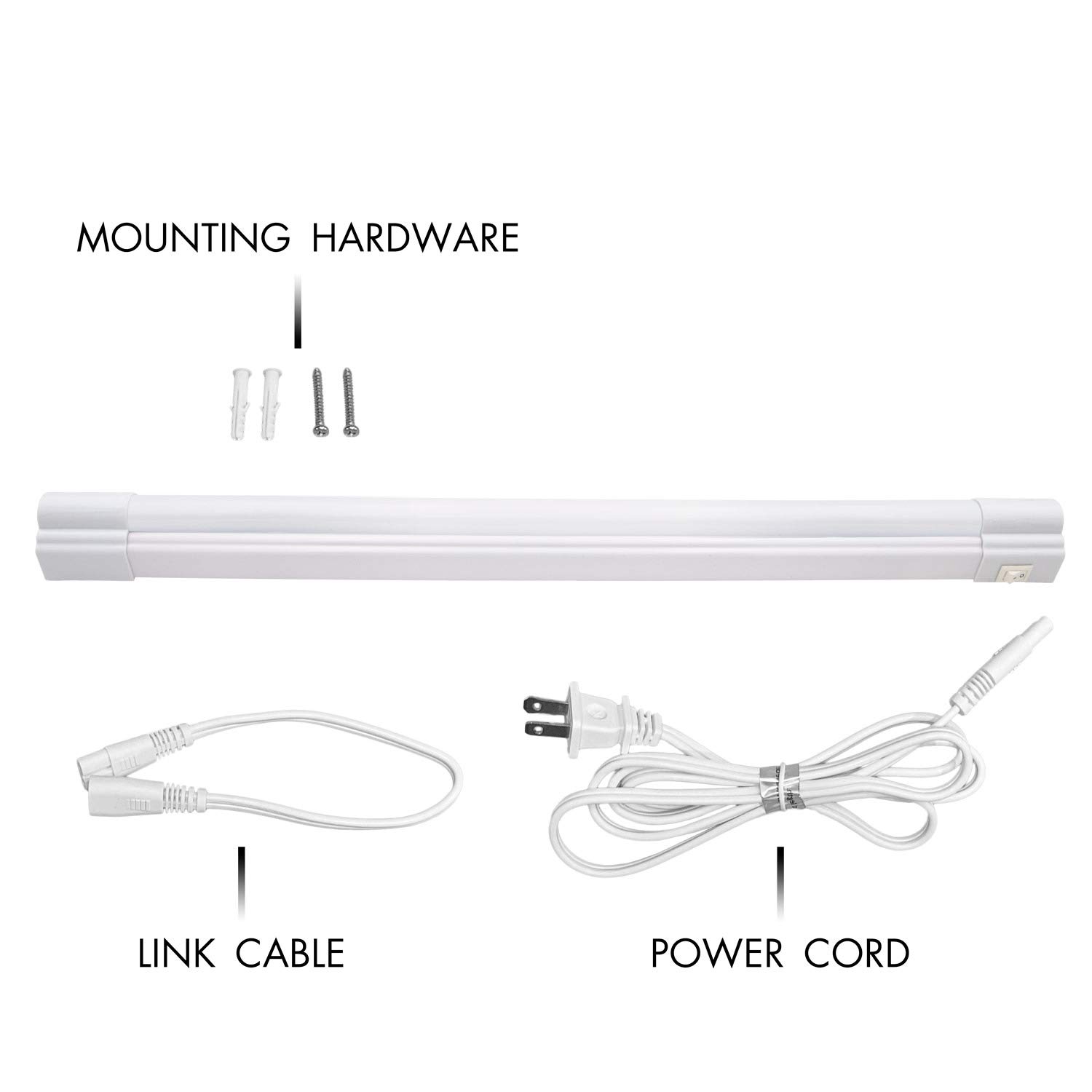 Maxxima 18 inch Linkable LED Under Cabinet Light 900 Lumens Warm White 3000K White, On/Off Switch, Plug in, Energy Star