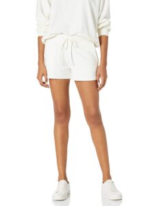 the drop women's elaina pull-on french terry sweatshort, ivory, m