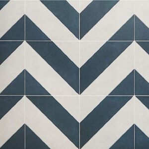 anya navy diagonal square 9 in. x 9 in. glazed porcelain tile sample