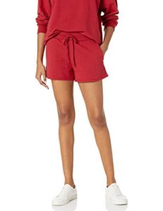 the drop women's elaina pull-on french terry sweatshort, rio red, l