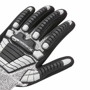 AmazonCommercial 13G SilverSilk & Sandy Nitrile Gloves with Impact Protection (Grey/Black), Size XL, 3-Pairs