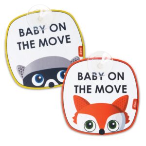 diono baby on the move 2 pack of baby on board car window stickers with suction cups