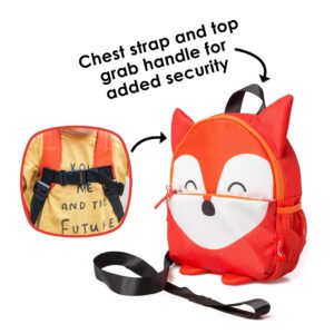 Diono Fox Character Kids Mini Back Pack Toddler Leash & Harness for Child Safety, with Padded Shoulder Straps for Child Comfort