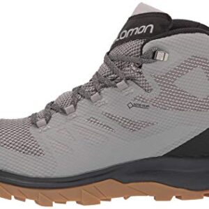 Salomon Outline Mid Gore-TEX Hiking Boots for Men, Frost Gray/Black/Alloy, 10.5