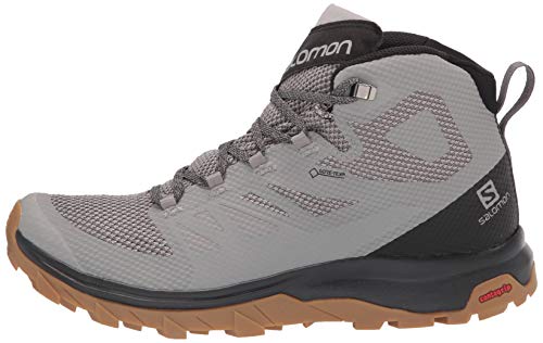 Salomon Outline Mid Gore-TEX Hiking Boots for Men, Frost Gray/Black/Alloy, 10.5