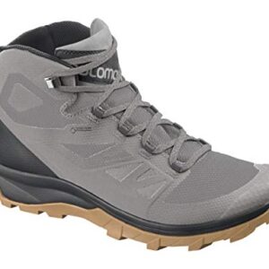 Salomon Outline Mid Gore-TEX Hiking Boots for Men, Frost Gray/Black/Alloy, 10.5