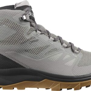 Salomon Outline Mid Gore-TEX Hiking Boots for Men, Frost Gray/Black/Alloy, 10.5