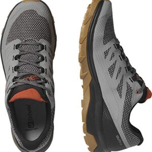 Salomon Outline Gore-TEX Hiking Shoes for Men, Frost Gray/Black/Burnt Brick, 7