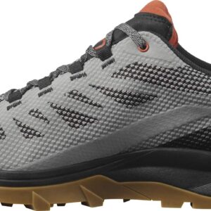 Salomon Outline Gore-TEX Hiking Shoes for Men, Frost Gray/Black/Burnt Brick, 7