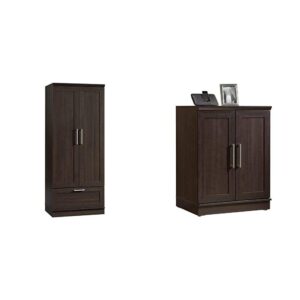 sauder homeplus wardrobe/pantry cabinets and base pantry cabinets, dakota oak finish