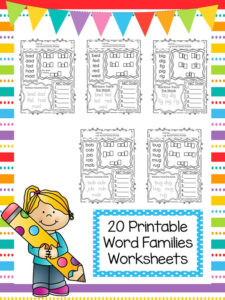 20 printable word families worksheets