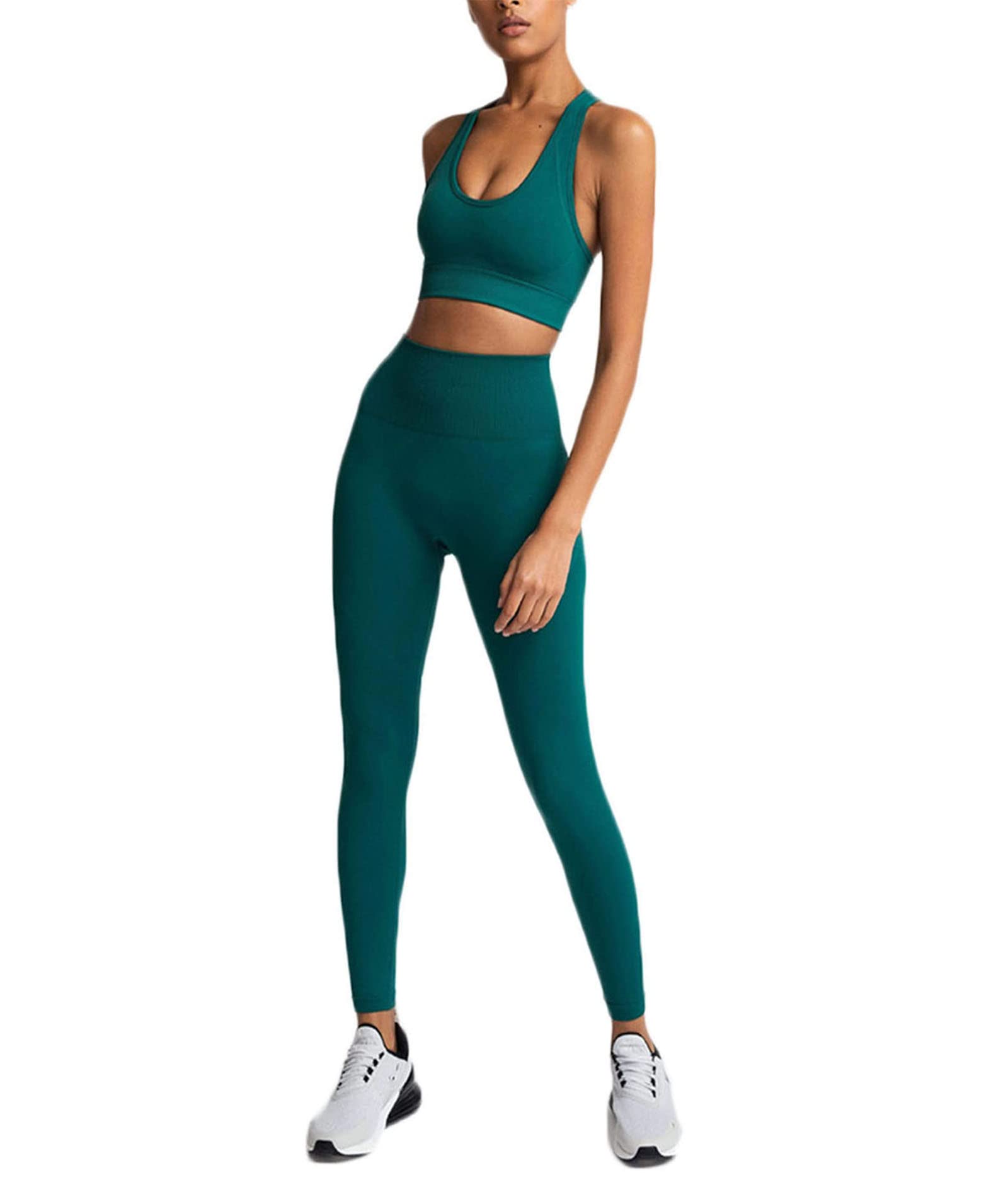 Beaufident Workout Sets for Women Active 2 Piece Seamless Matching High Waist Yoga Set Gym Outfits