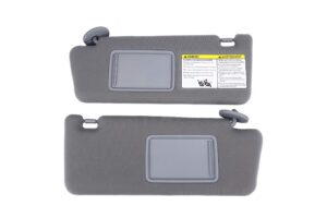 driver and passenger side sun visor set gray without light - left and right compatible with toyota tacoma 2005-2012 - replaces 74320-35c10-b0,74320-04181-b1,74320-35b50-b0,74310-35c20-b0, 7431004111b1