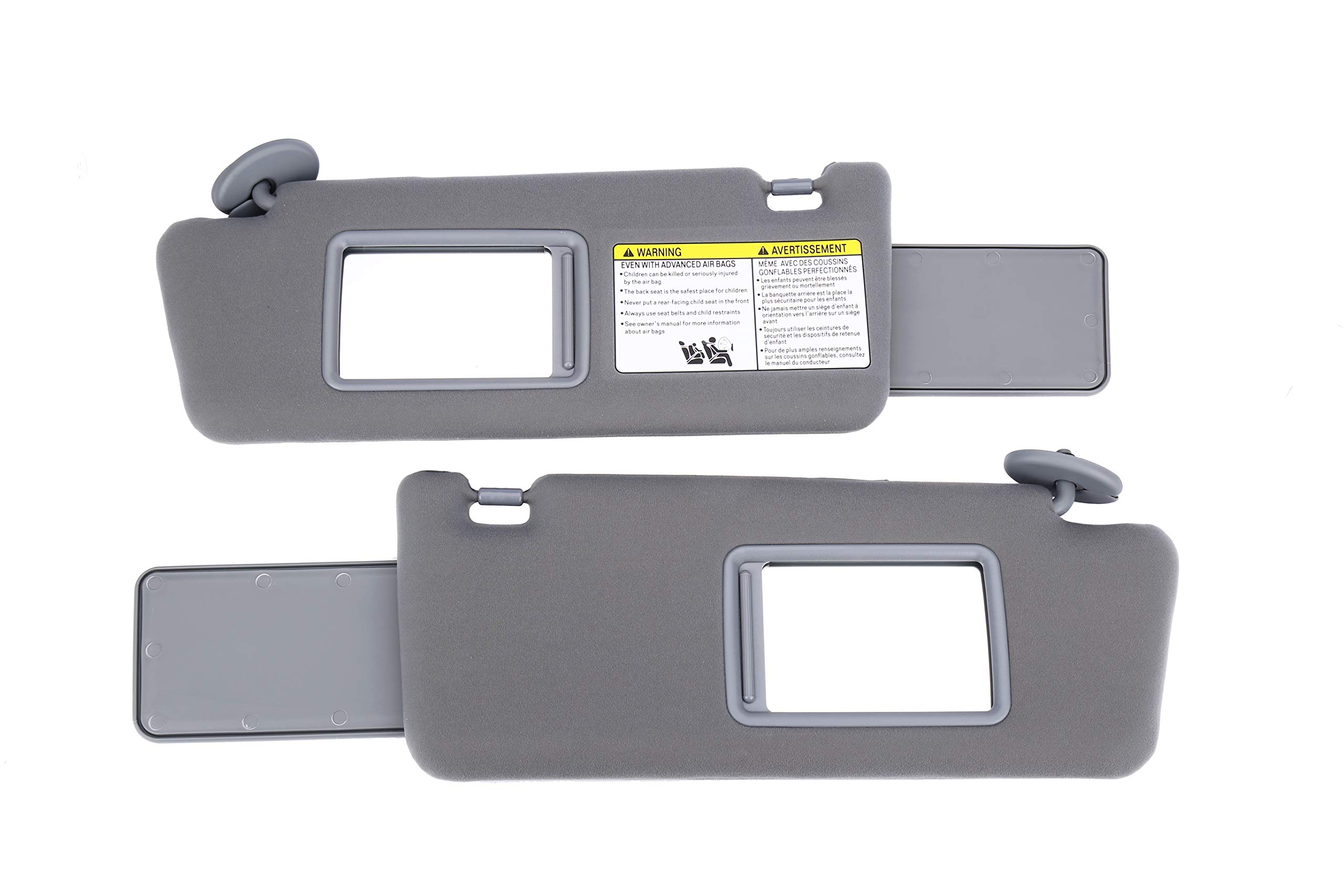 Driver and Passenger Side Sun Visor Set Gray Without Light - Left and Right Compatible with Toyota Tacoma 2005-2012 - Replaces 74320-35C10-B0,74320-04181-B1,74320-35B50-B0,74310-35C20-B0, 7431004111B1