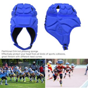 Rugbyball Helmet, Soft Shell Protective Headgear for Reduceing Impact Collision Children, Teenager, Adult (S/M/L/XL) (Blue L)