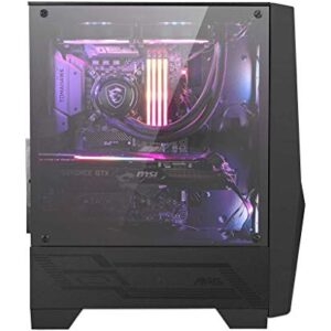 MSI MAG Series FORGE 100R, Mid-Tower Gaming PC Case: Tempered Glass Side Panel, ARGB 120mm Fans, Liquid Cooling Support up to 240mm Radiator, Mesh Panel for Optimized Airflow