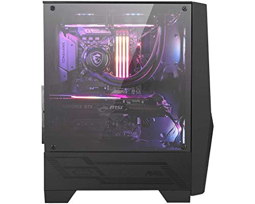 MSI MAG Series FORGE 100R, Mid-Tower Gaming PC Case: Tempered Glass Side Panel, ARGB 120mm Fans, Liquid Cooling Support up to 240mm Radiator, Mesh Panel for Optimized Airflow