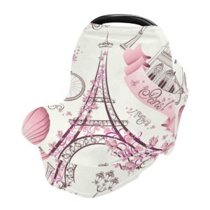 nursing cover breastfeeding scarf romantic travel in paris- baby car seat covers, stroller cover, carseat canopy (g)