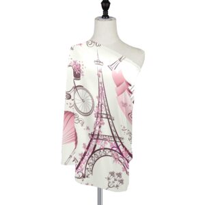 Nursing Cover Breastfeeding Scarf Romantic Travel in Paris- Baby Car Seat Covers, Stroller Cover, Carseat Canopy (g)